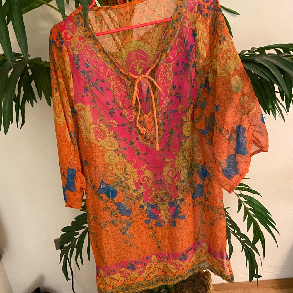 Colorful swim coverup